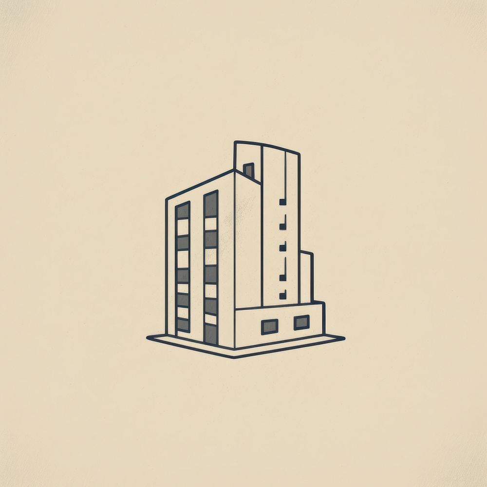 Building icon drawing architecture sketch.
