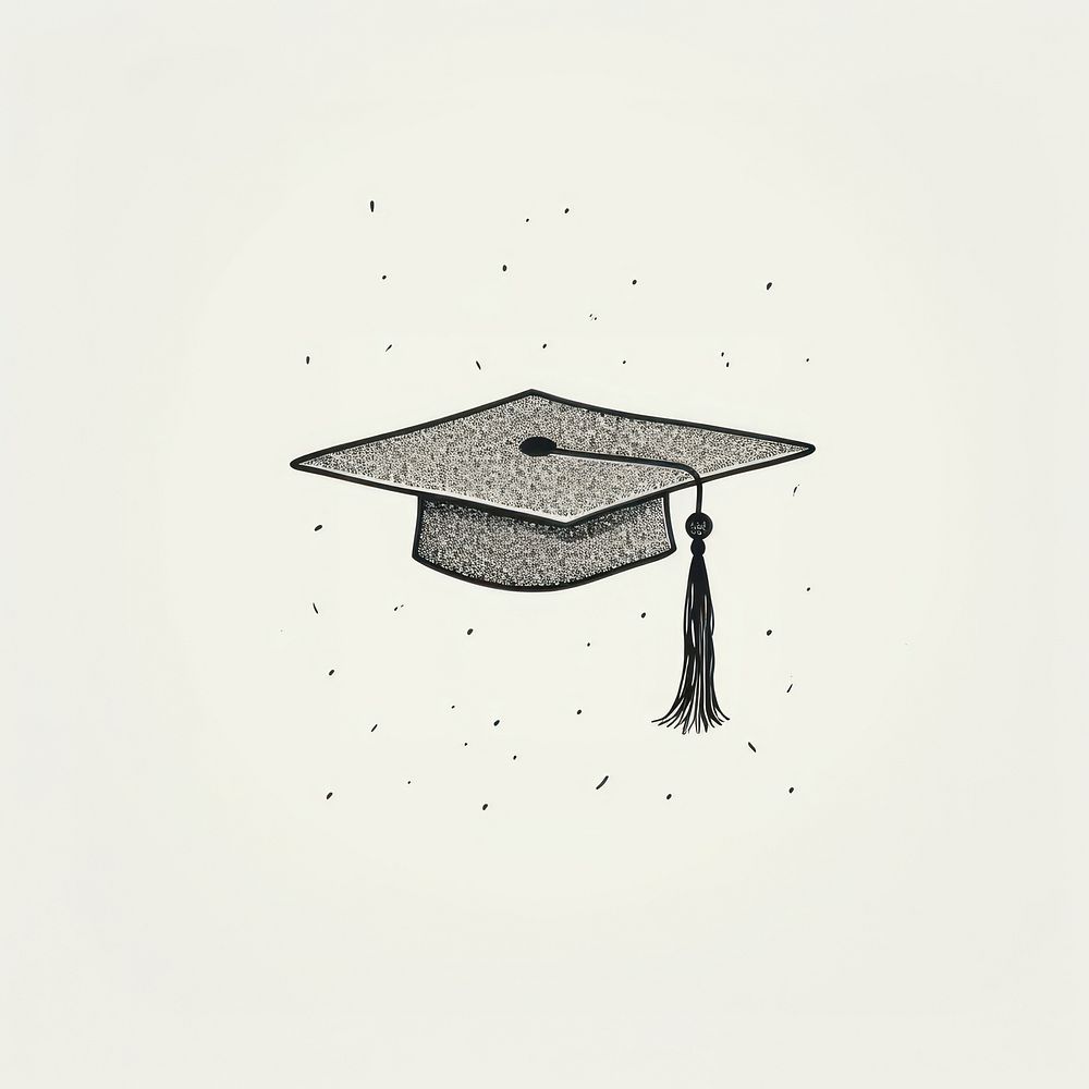 Graduation cap icon drawing sketch intelligence.