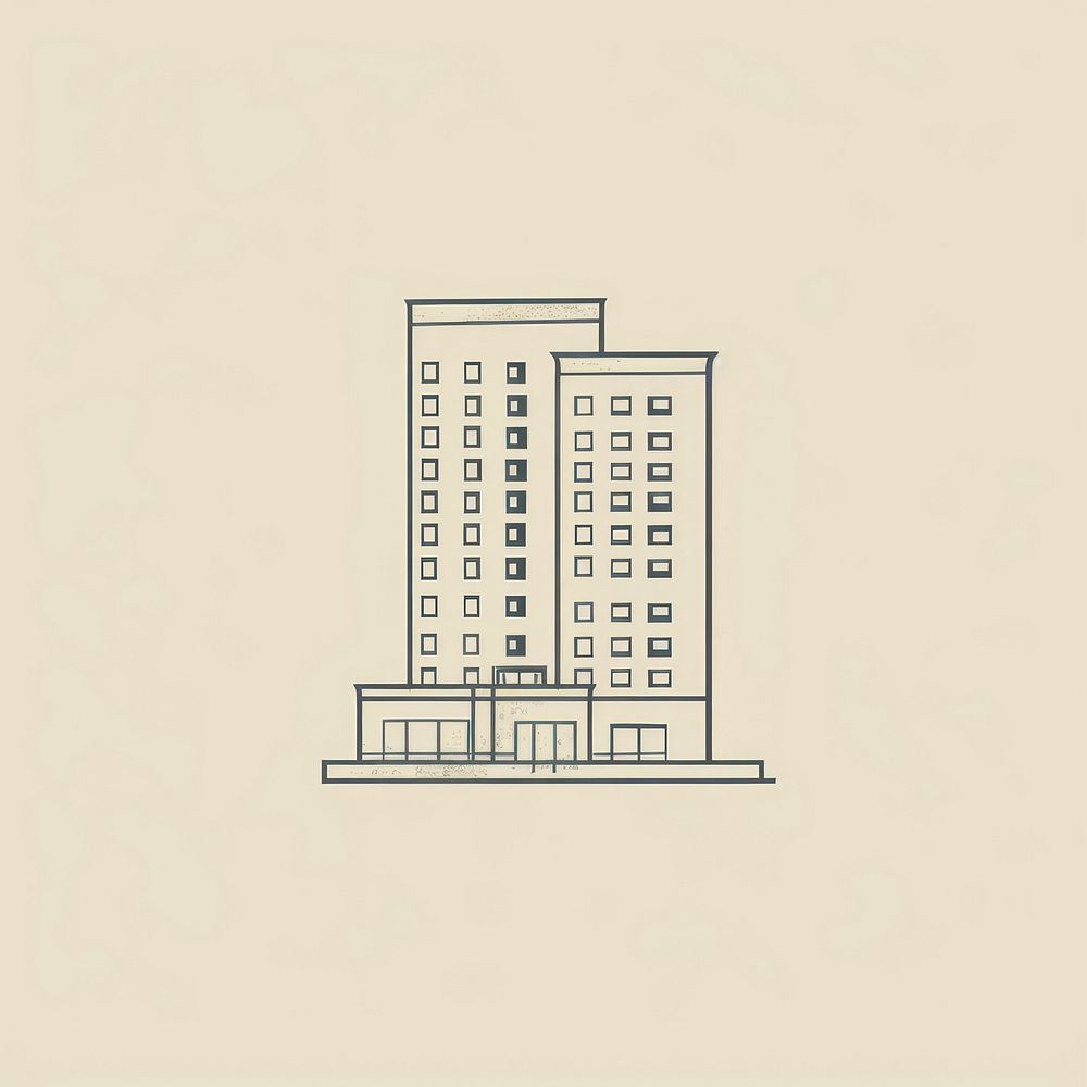 Hotel icon architecture building diagram.