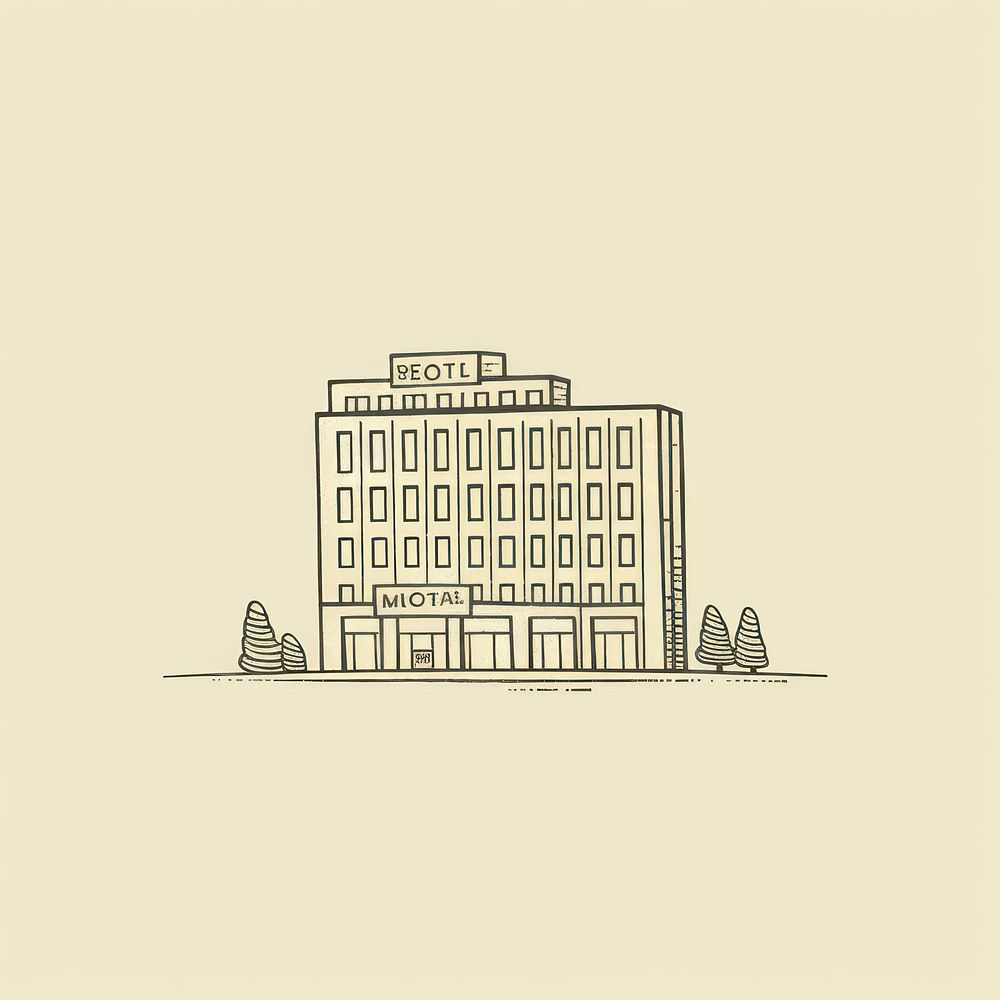 Hotel icon drawing architecture building.