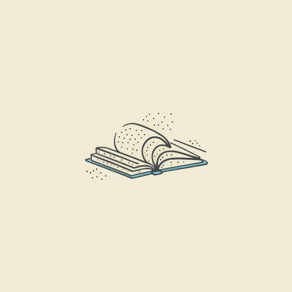 Open book icon drawing sketch text.