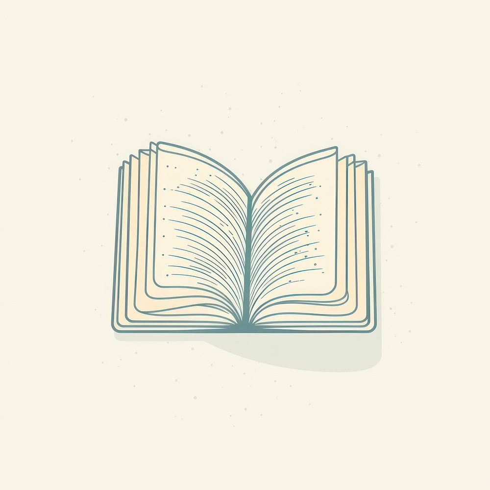 Open book icon drawing text publication.