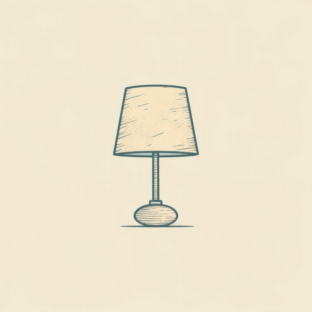 Lamp icon lampshade drawing electricity.