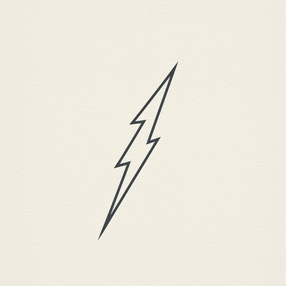 Lightning icon drawing text calligraphy.