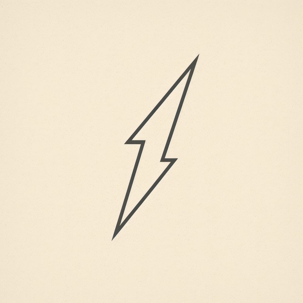 Lightning icon drawing symbol text.