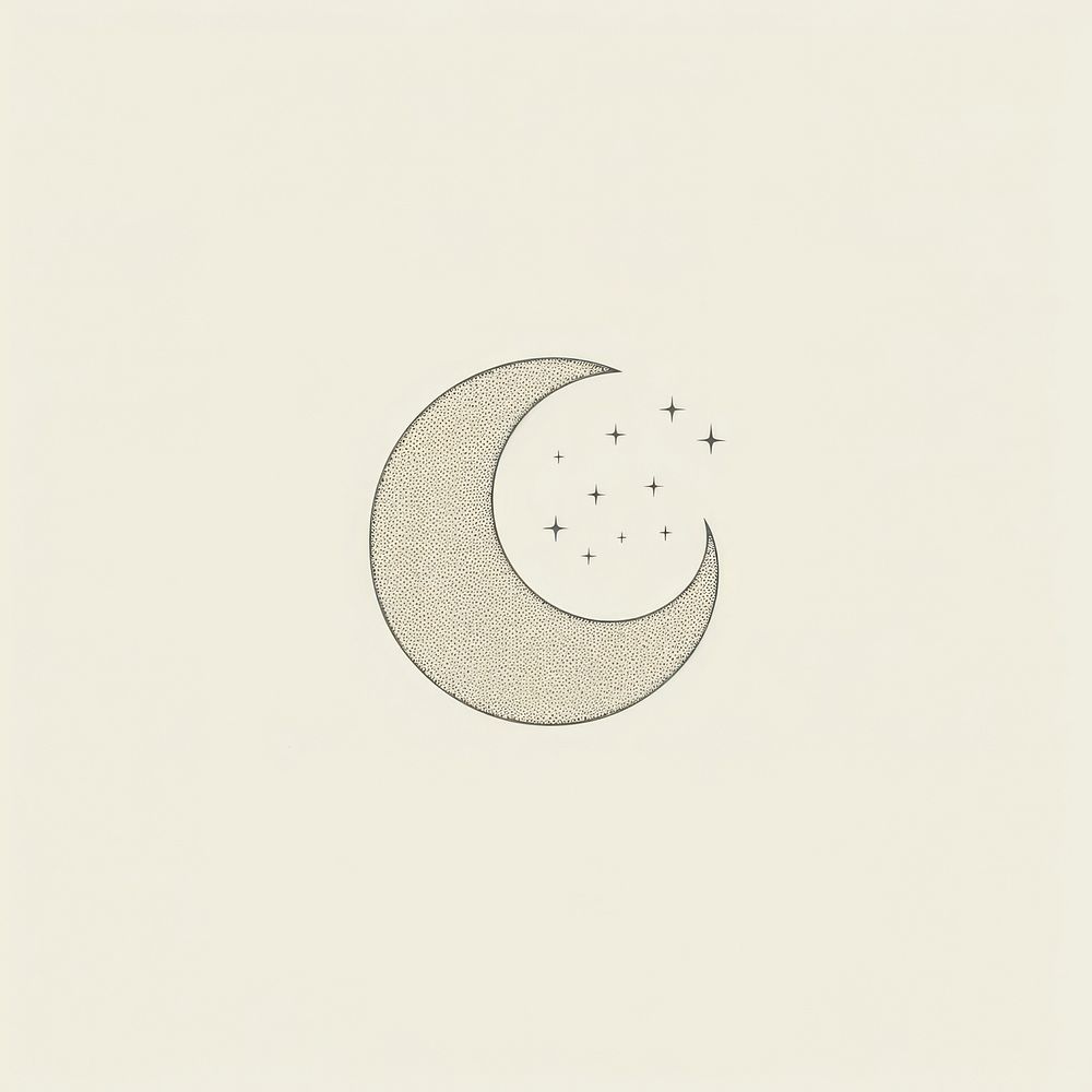 Moon and star icon astronomy drawing shape.