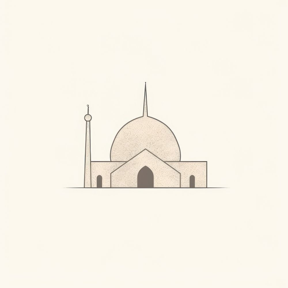 Mosque icon drawing architecture building.