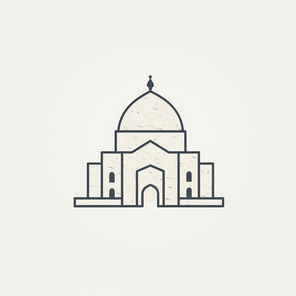 Mosque icon architecture building drawing.