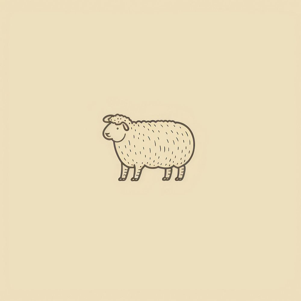 Sheep icon drawing livestock animal.