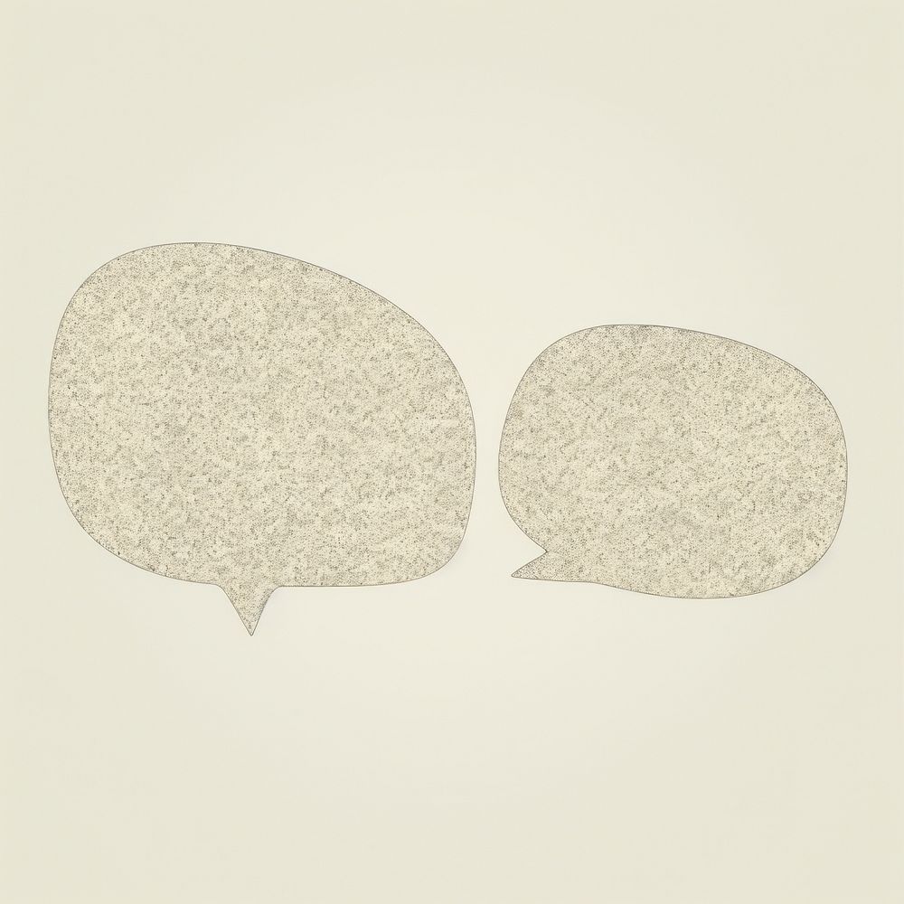 Speech bubbles icon drawing paper textured.
