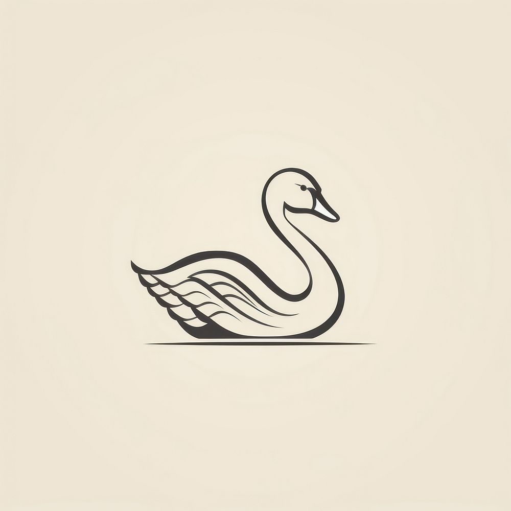 Swan icon drawing animal bird.