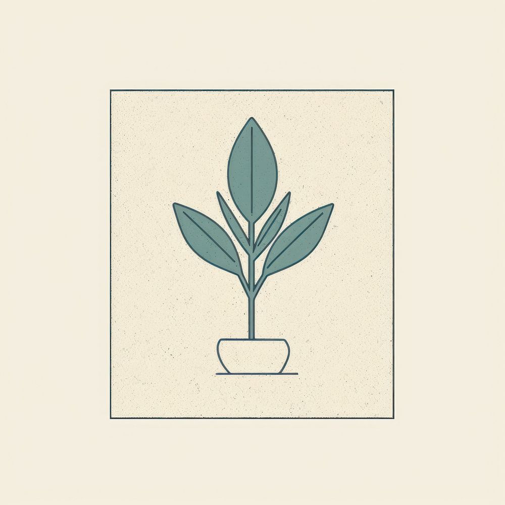 Plant icon drawing herbs leaf.