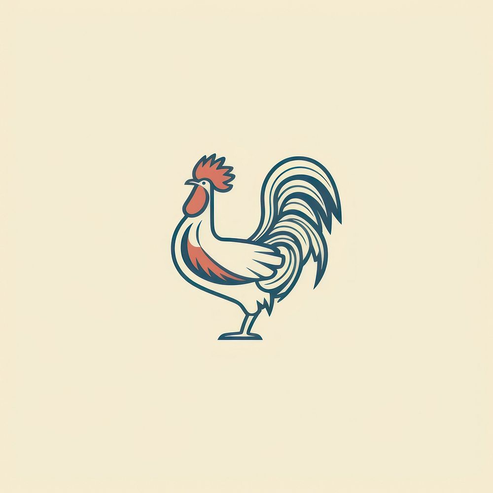 Rooster icon chicken poultry drawing.