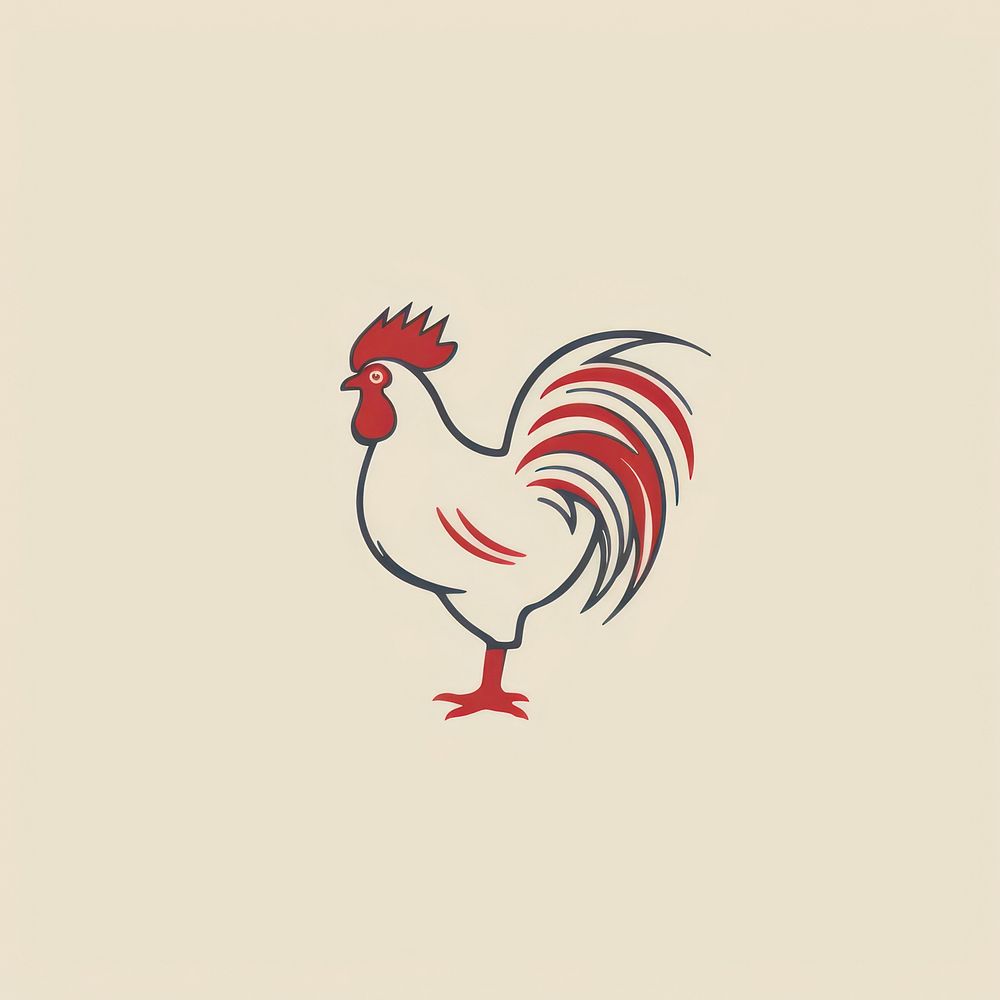 Rooster icon chicken poultry drawing.