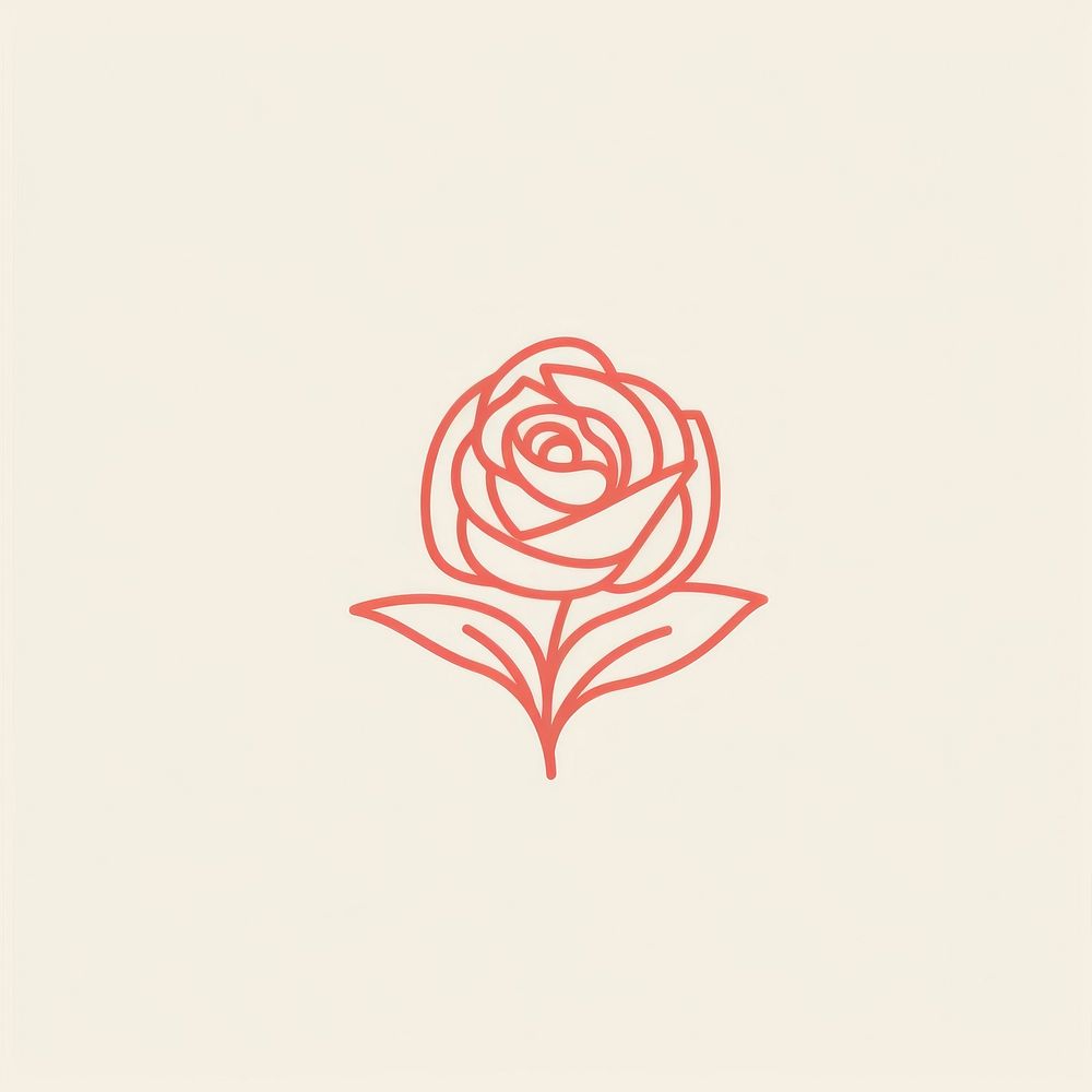 Rose icon drawing flower plant.