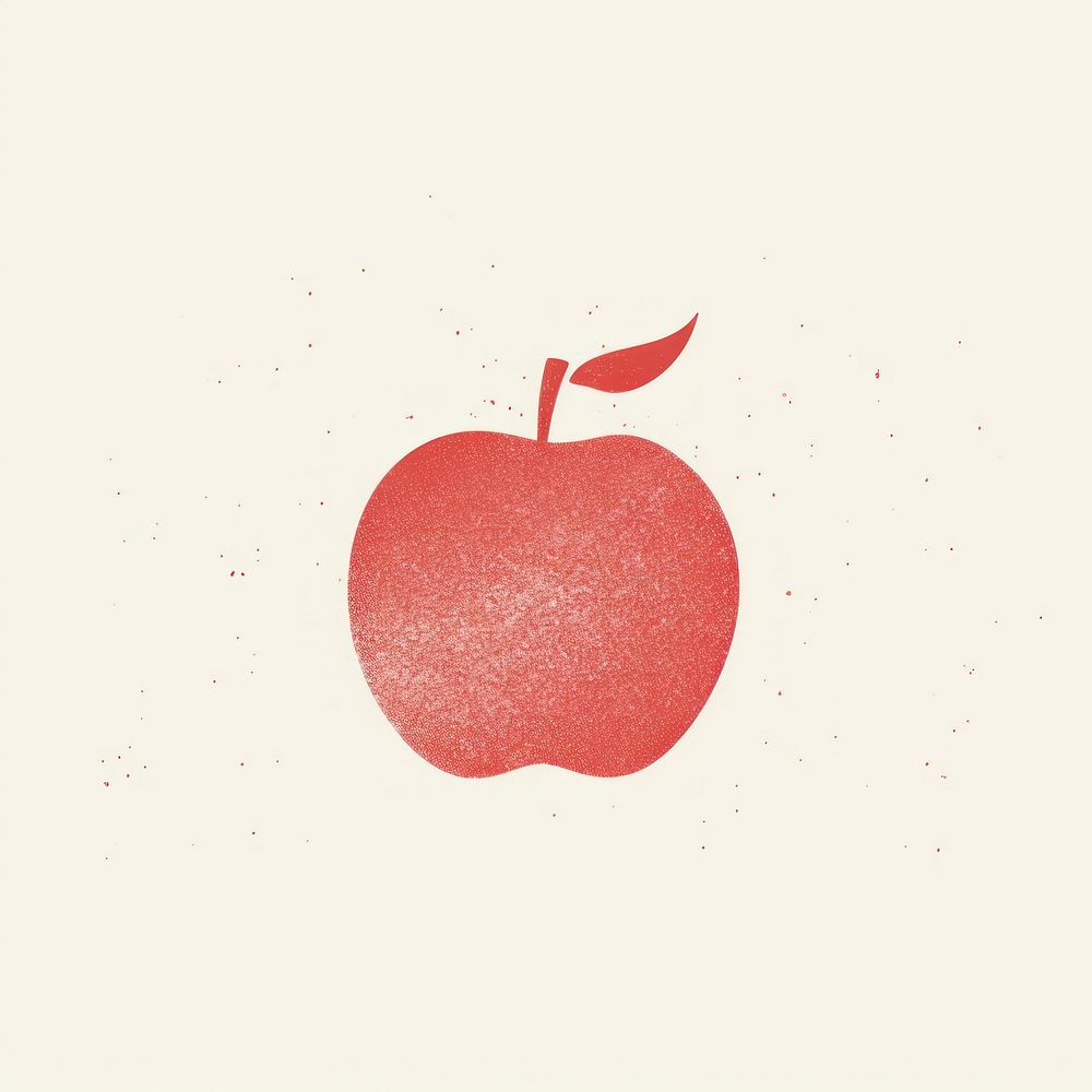 Red apple icon fruit plant food.