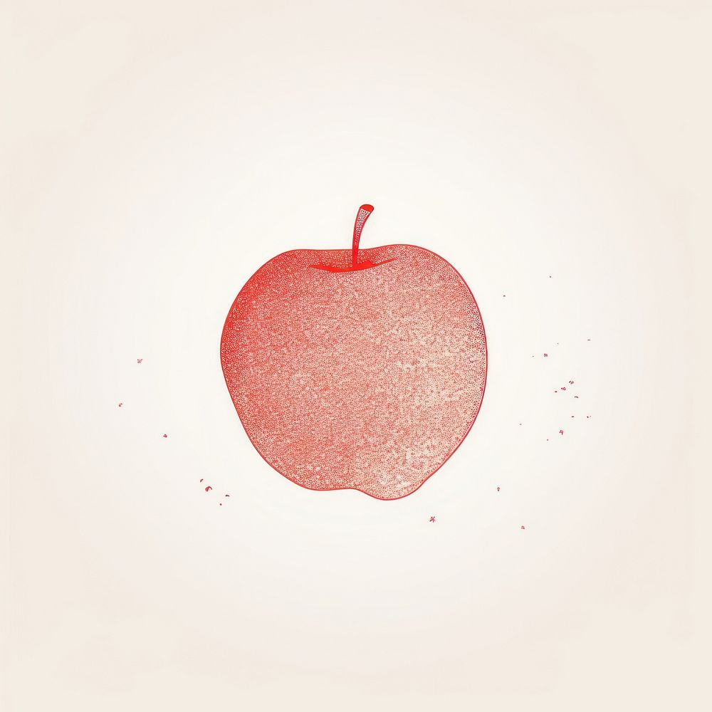 Red apple icon drawing fruit food.