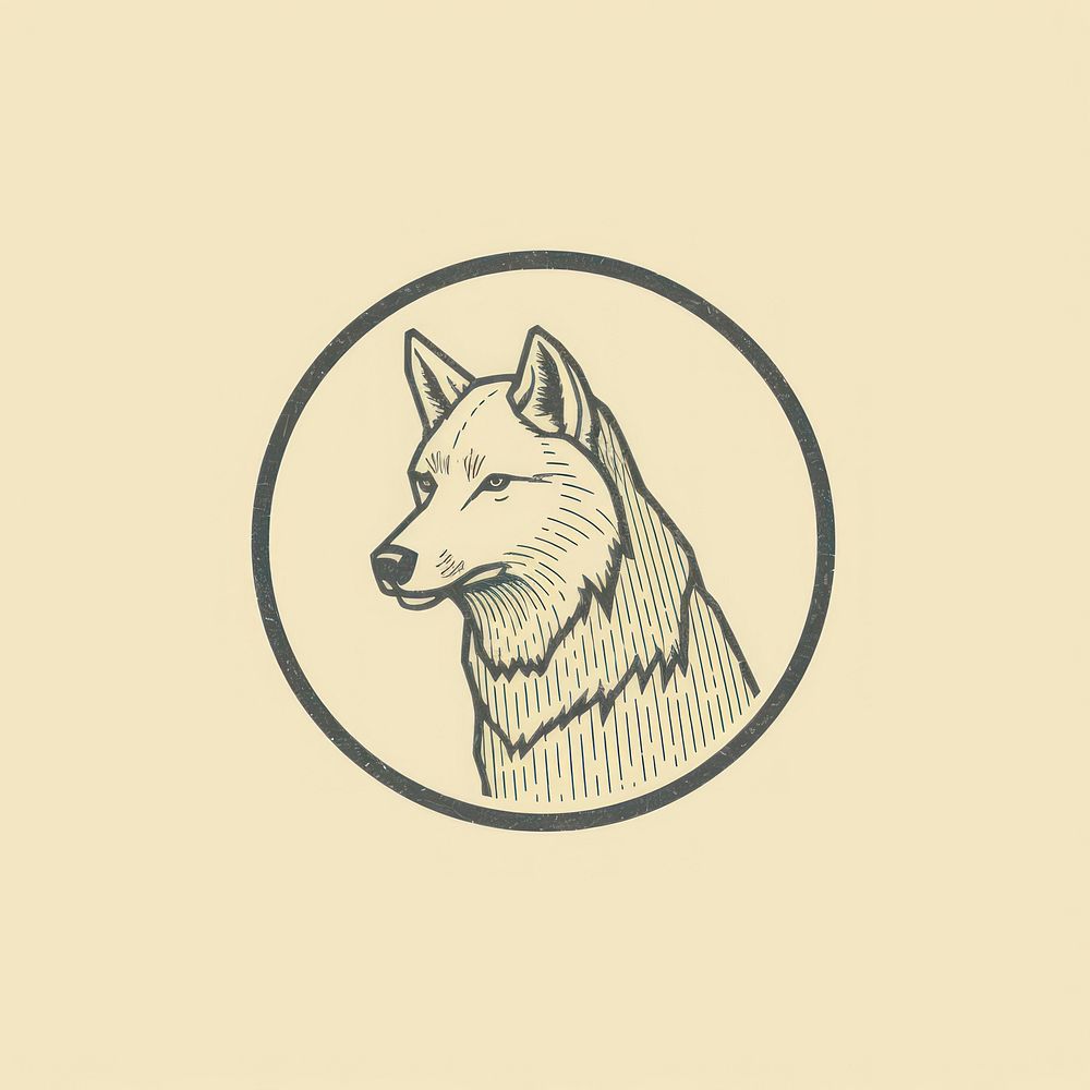 Wolf icon drawing mammal animal.