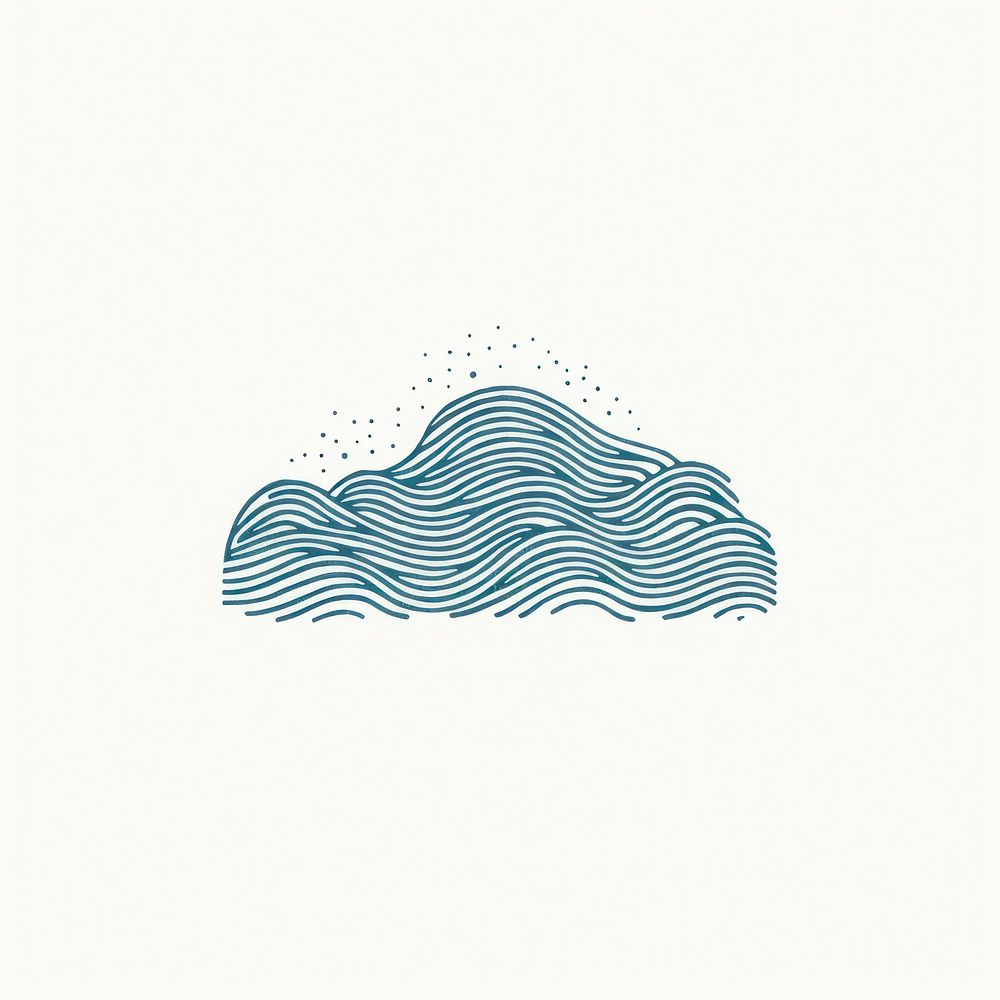Wave icon drawing nature sketch.