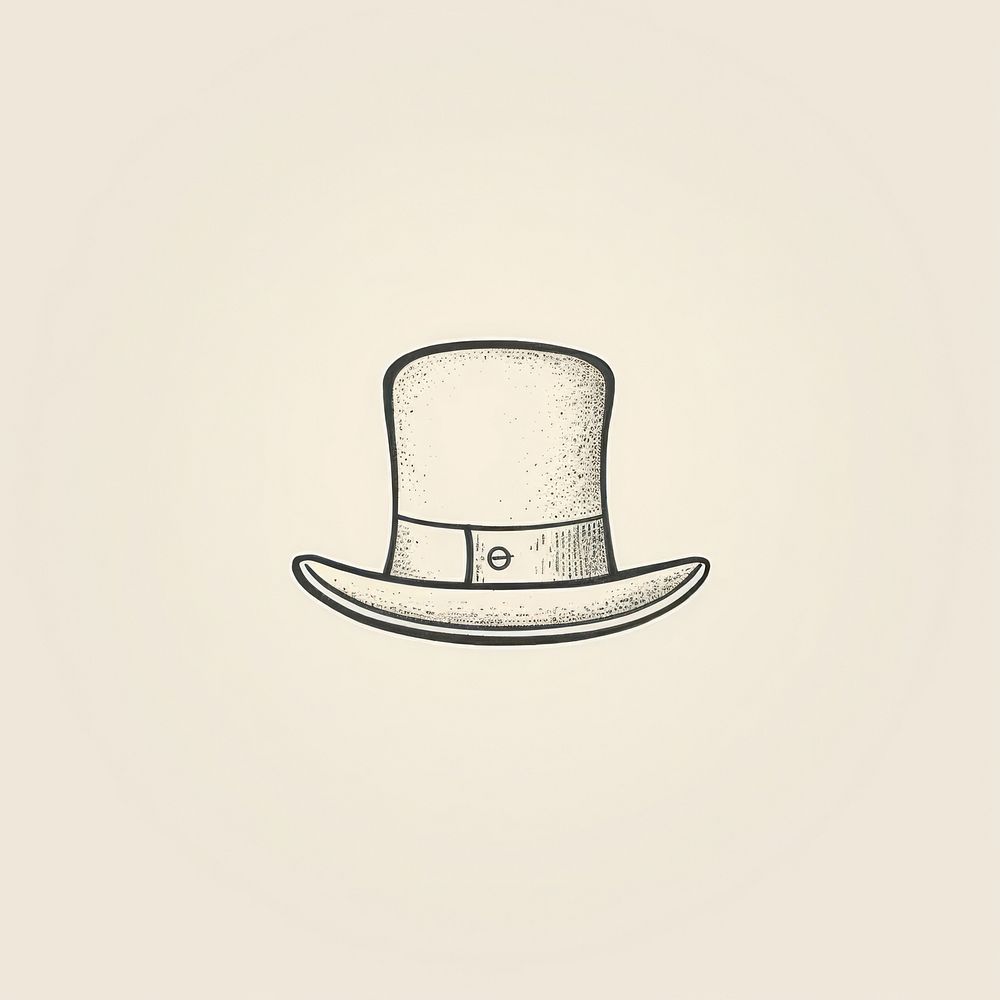 Top hat icon drawing sketch illustrated.