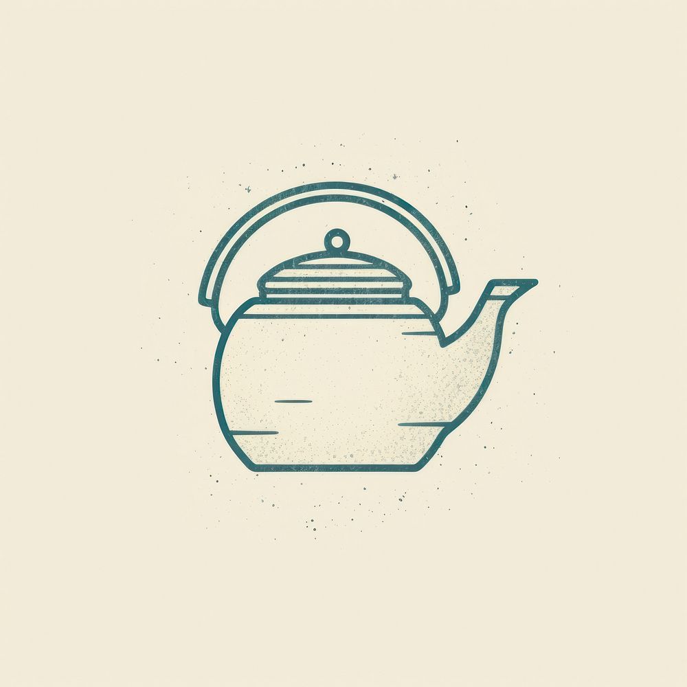 Tae pot icon drawing teapot refreshment.