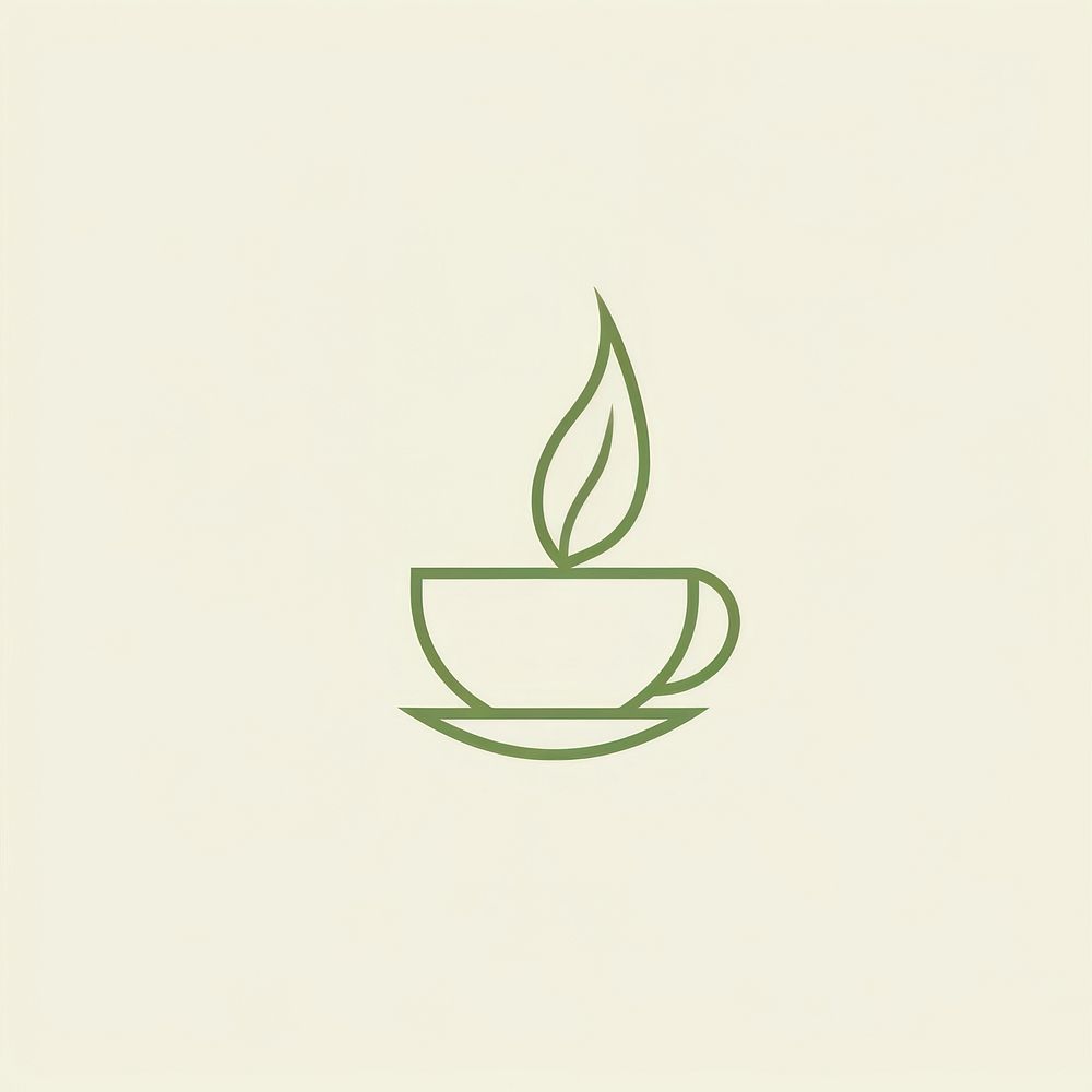 Tea icon drawing saucer drink.