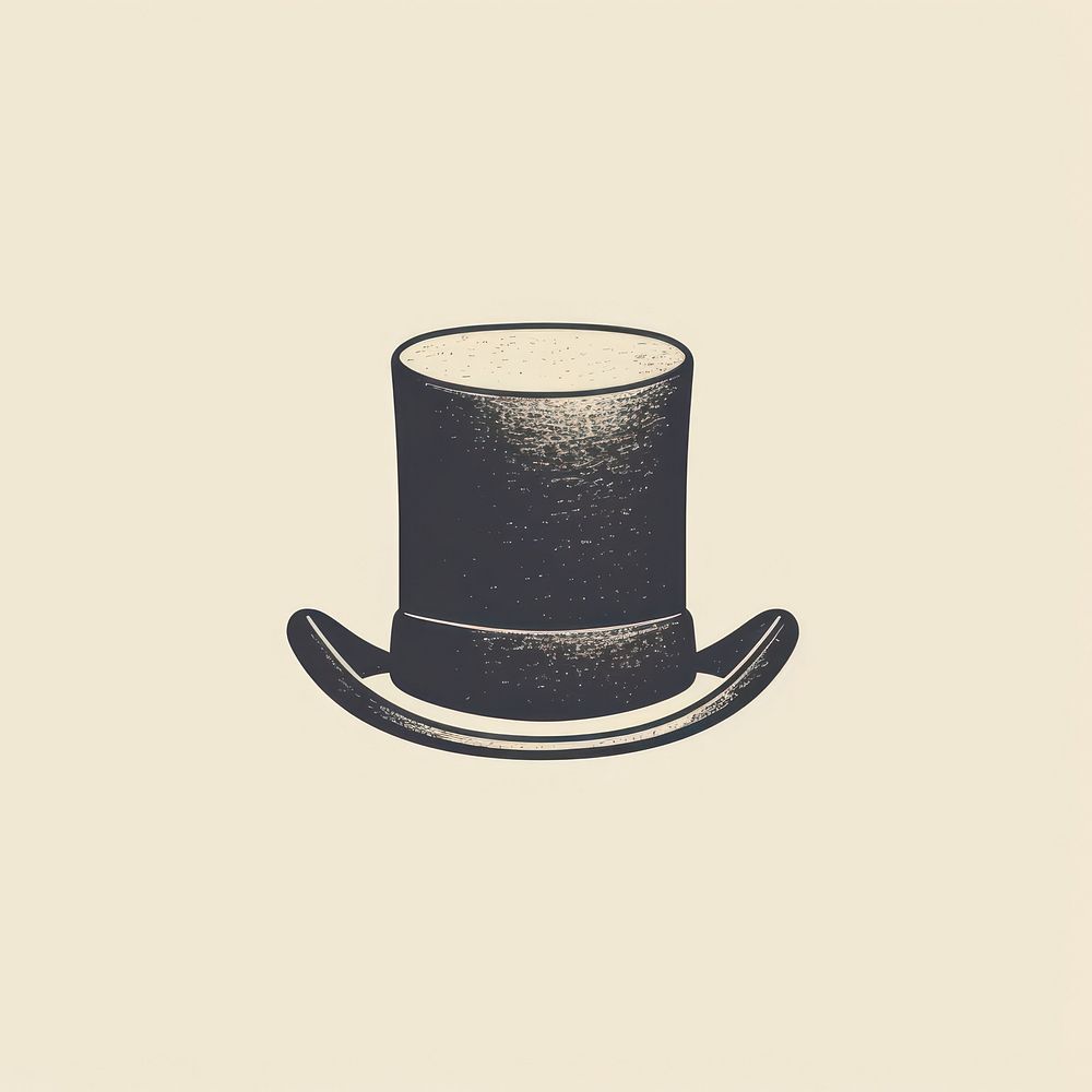 Vintage top hat icon drawing refreshment moustache.