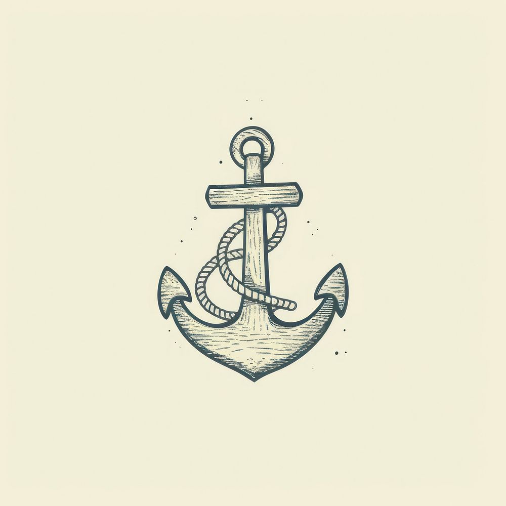 Vintage anchor icon drawing electronics hardware.