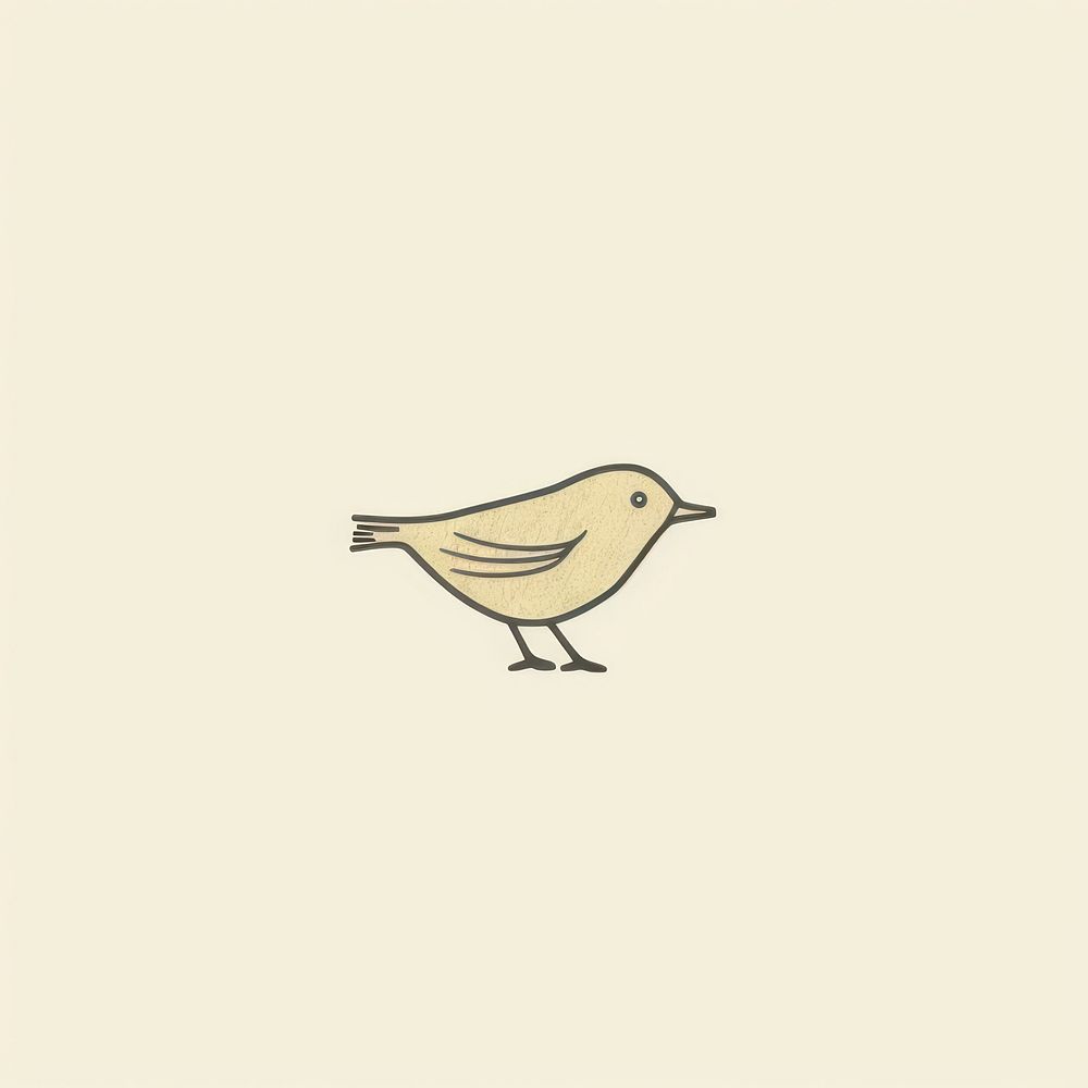 Vintage bird icon drawing animal canary.