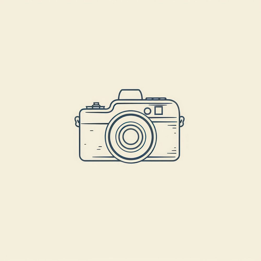 Vintage camera icon drawing photographing electronics.