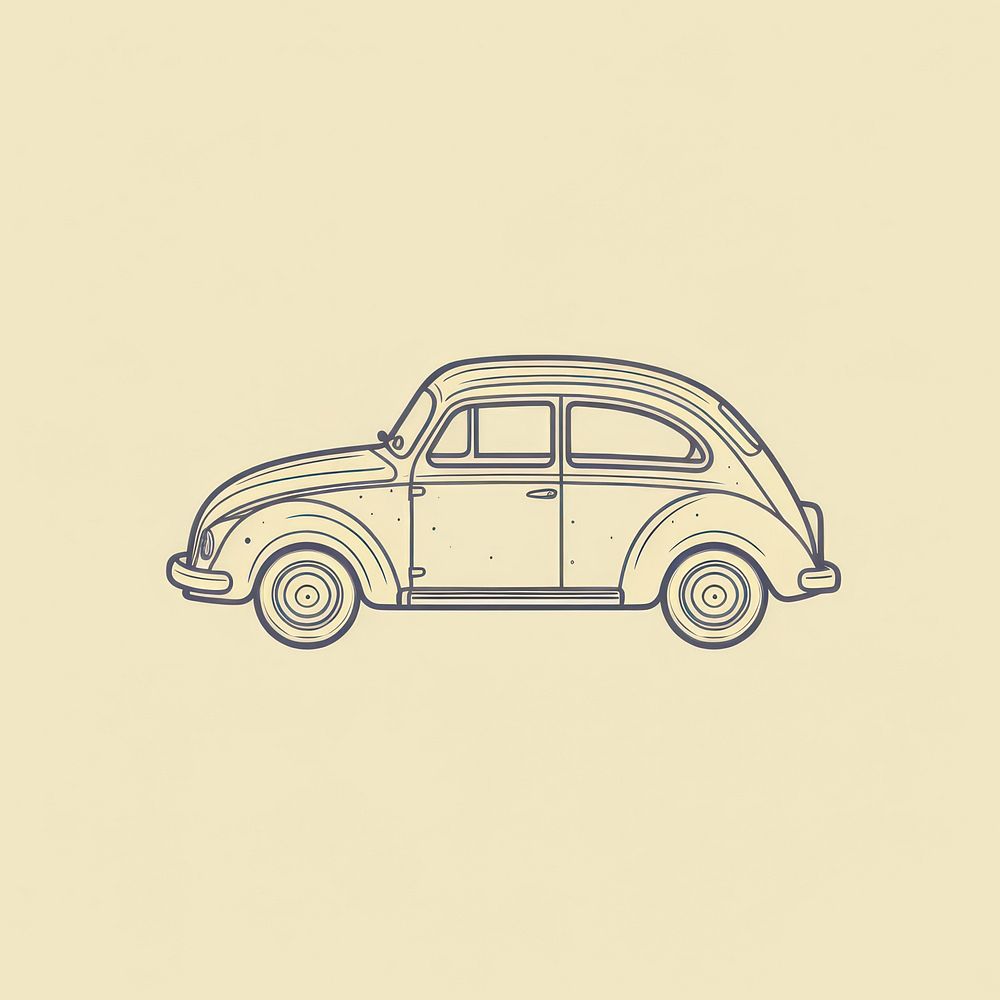 Vintage car icon drawing vehicle sketch.