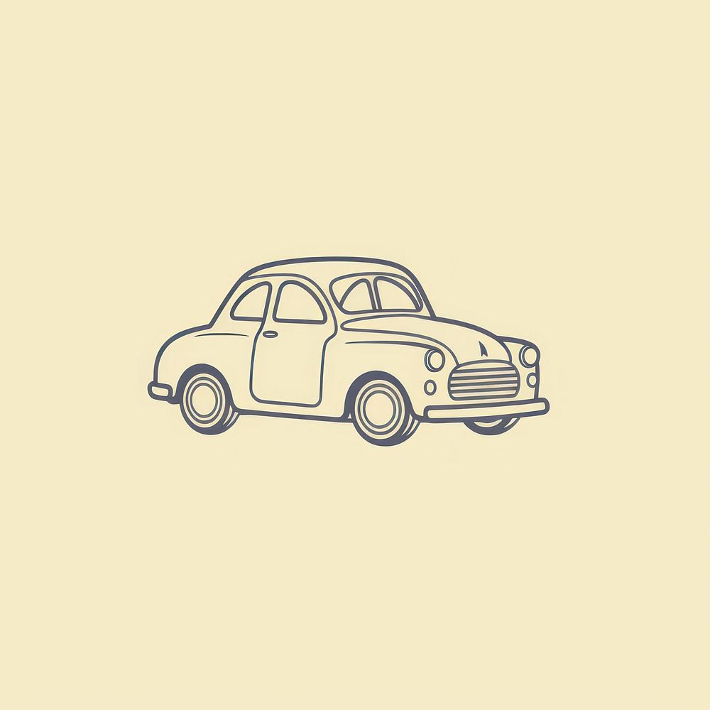 Vintage car icon drawing vehicle sketch.
