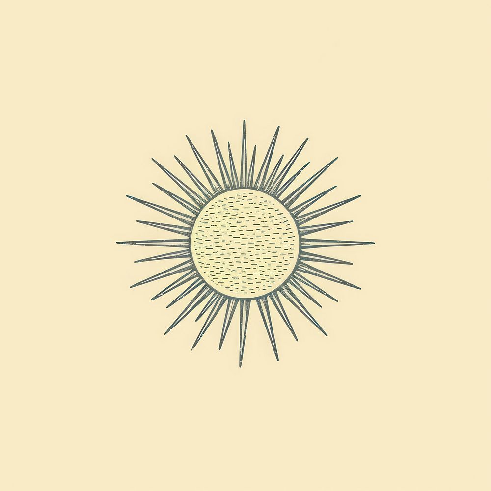 Vintage sun icon drawing shape invertebrate.