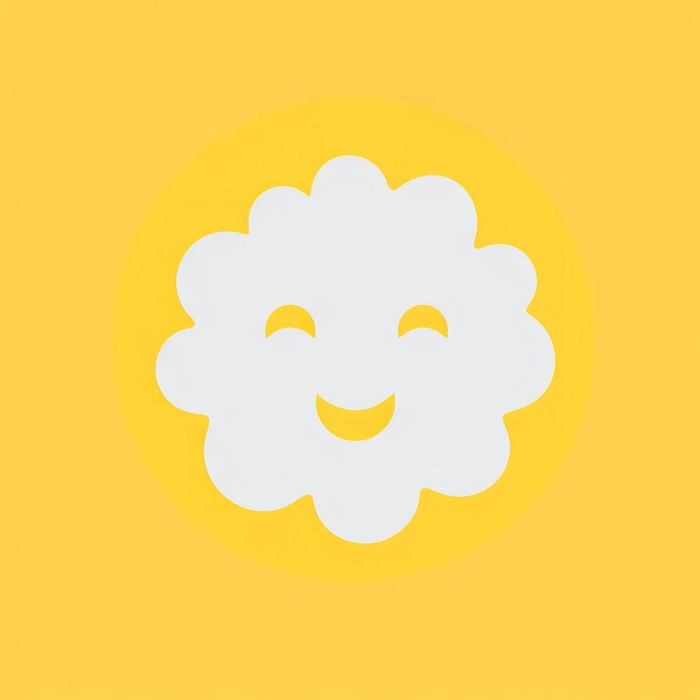 Sun with cloud icon logo inflorescence happiness.