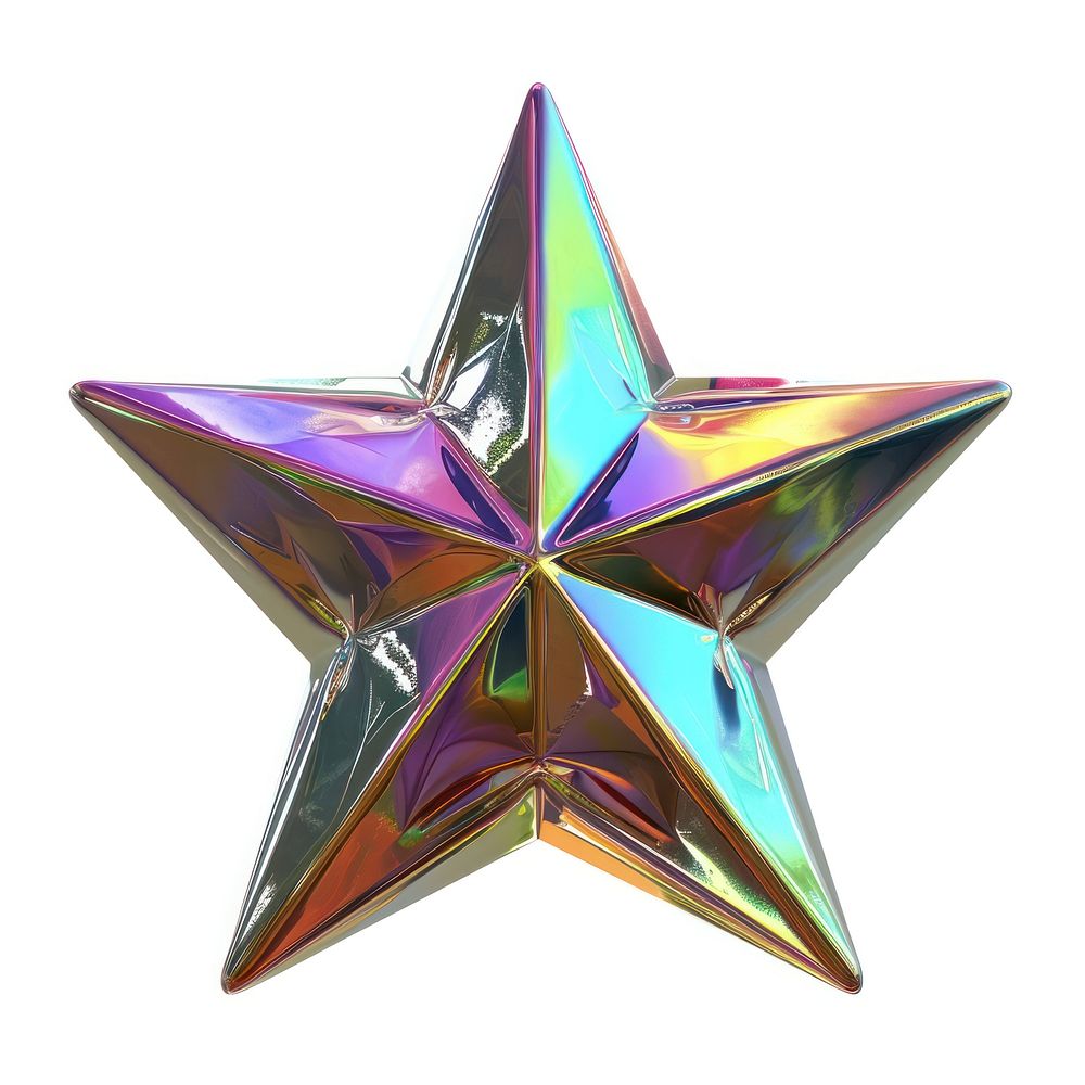 6 pointed star iridescent white background transportation decoration.