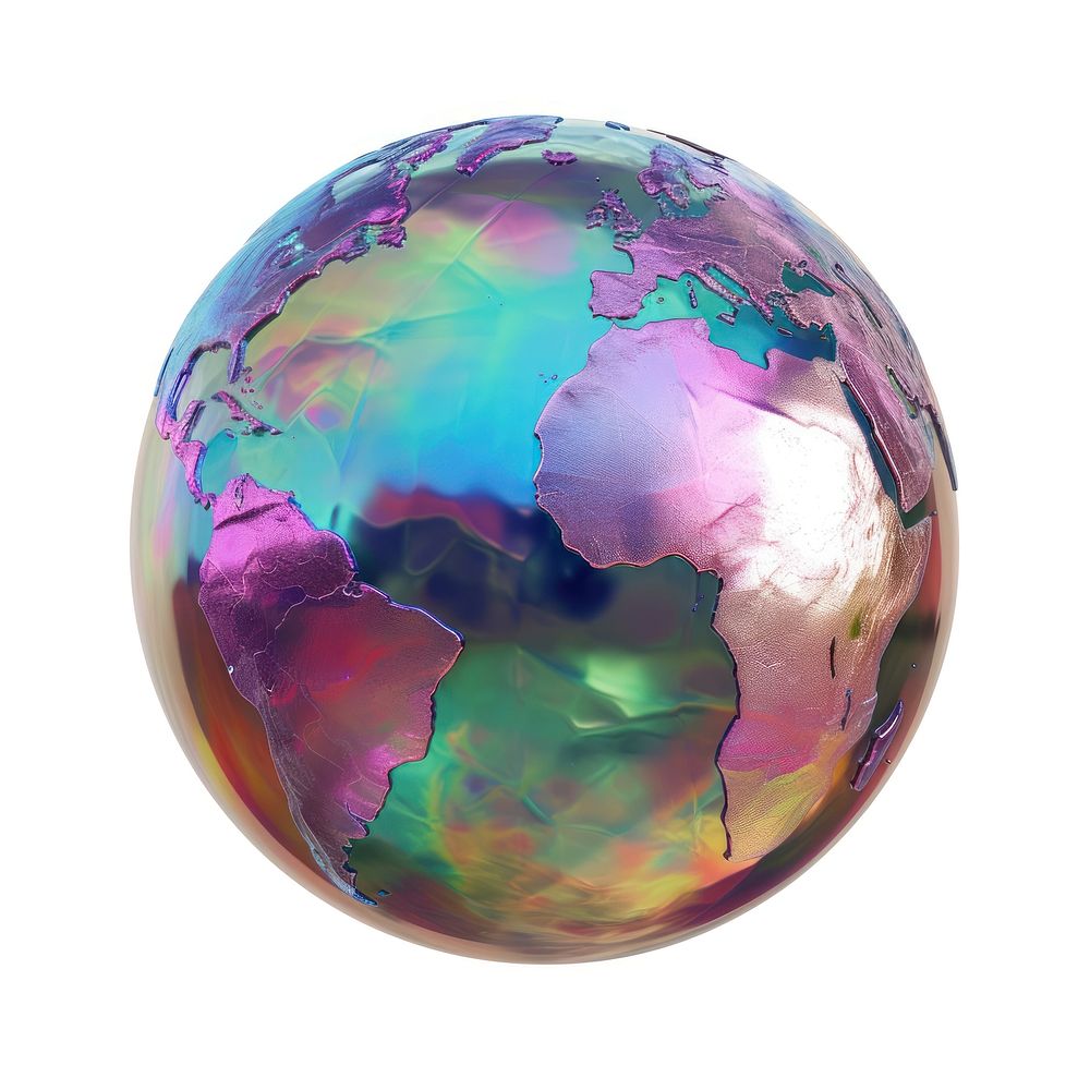 Earth iridescent sphere planet space.