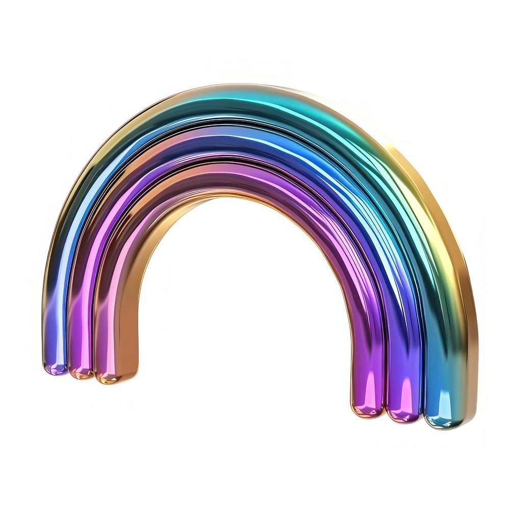 Rainbow icon iridescent purple white background refraction.