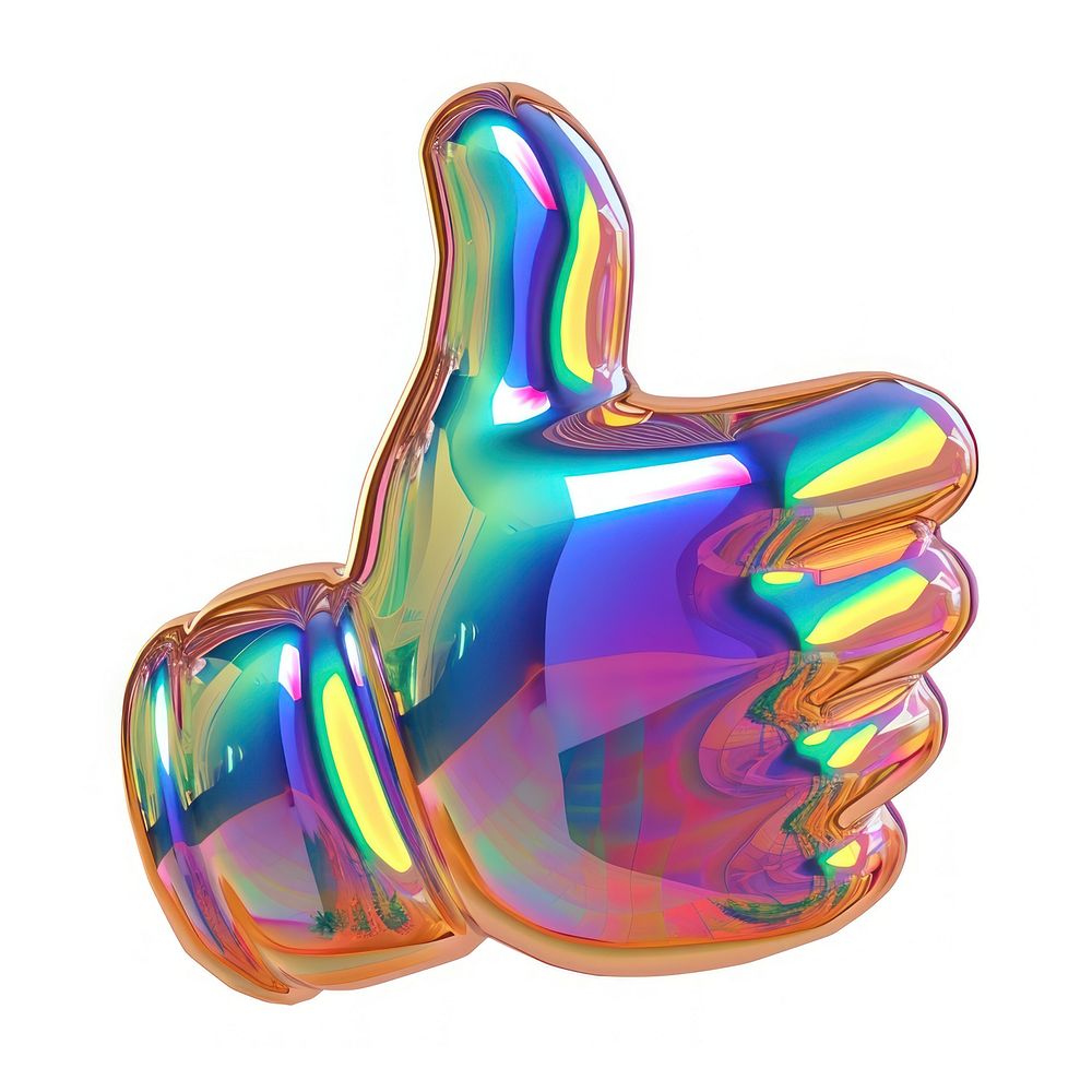Thumbs down icon iridescent purple white background confectionery.
