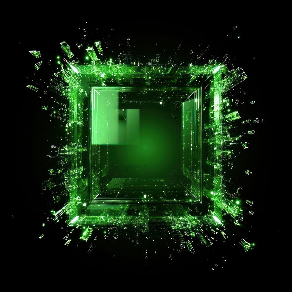 Green square light backgrounds technology.