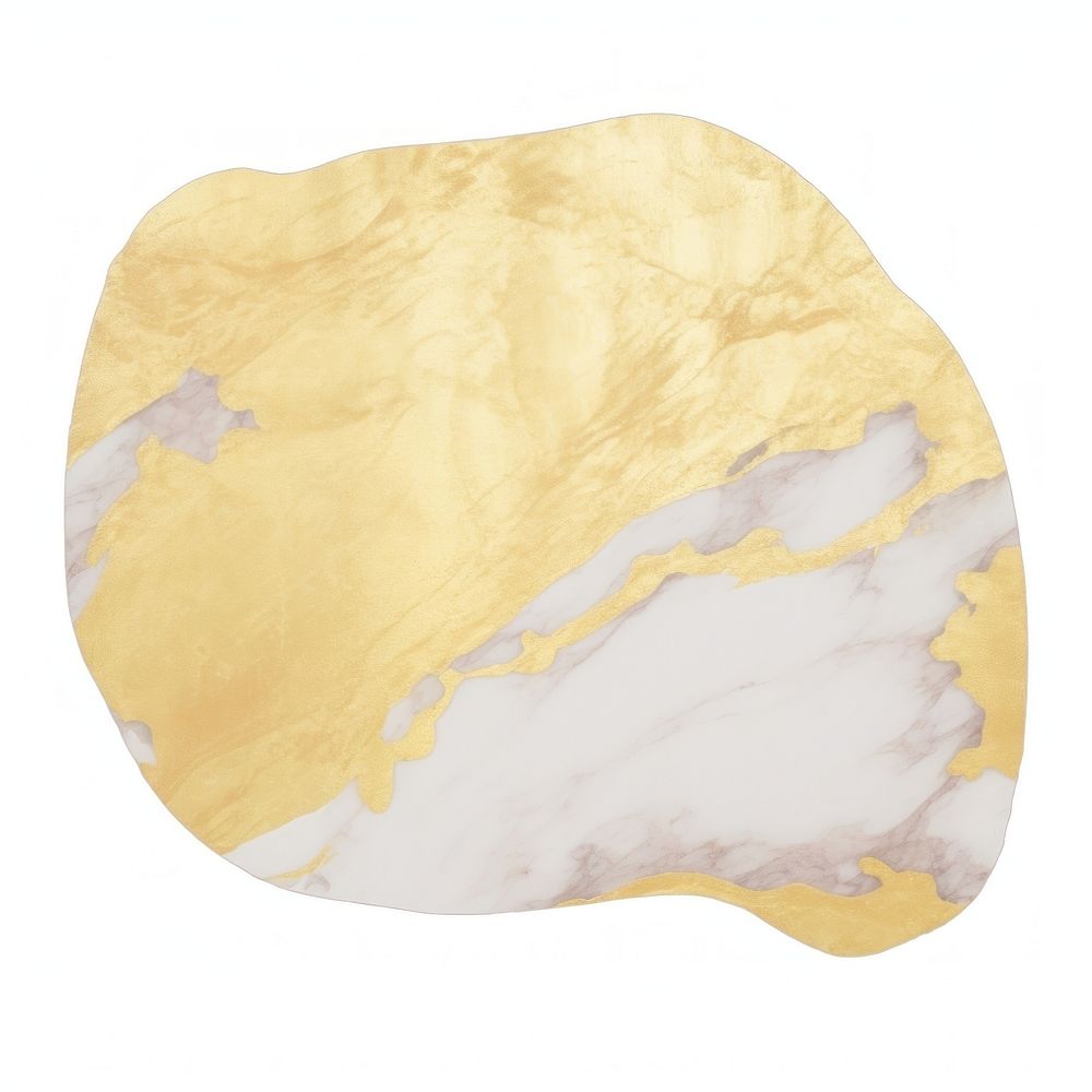 Gold marble distort shape jewelry white background accessories.