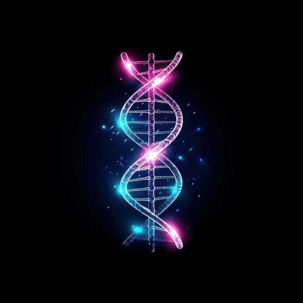 Small dna icon light technology night.