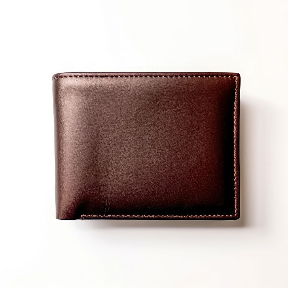 Leather wallet brown white background accessories.