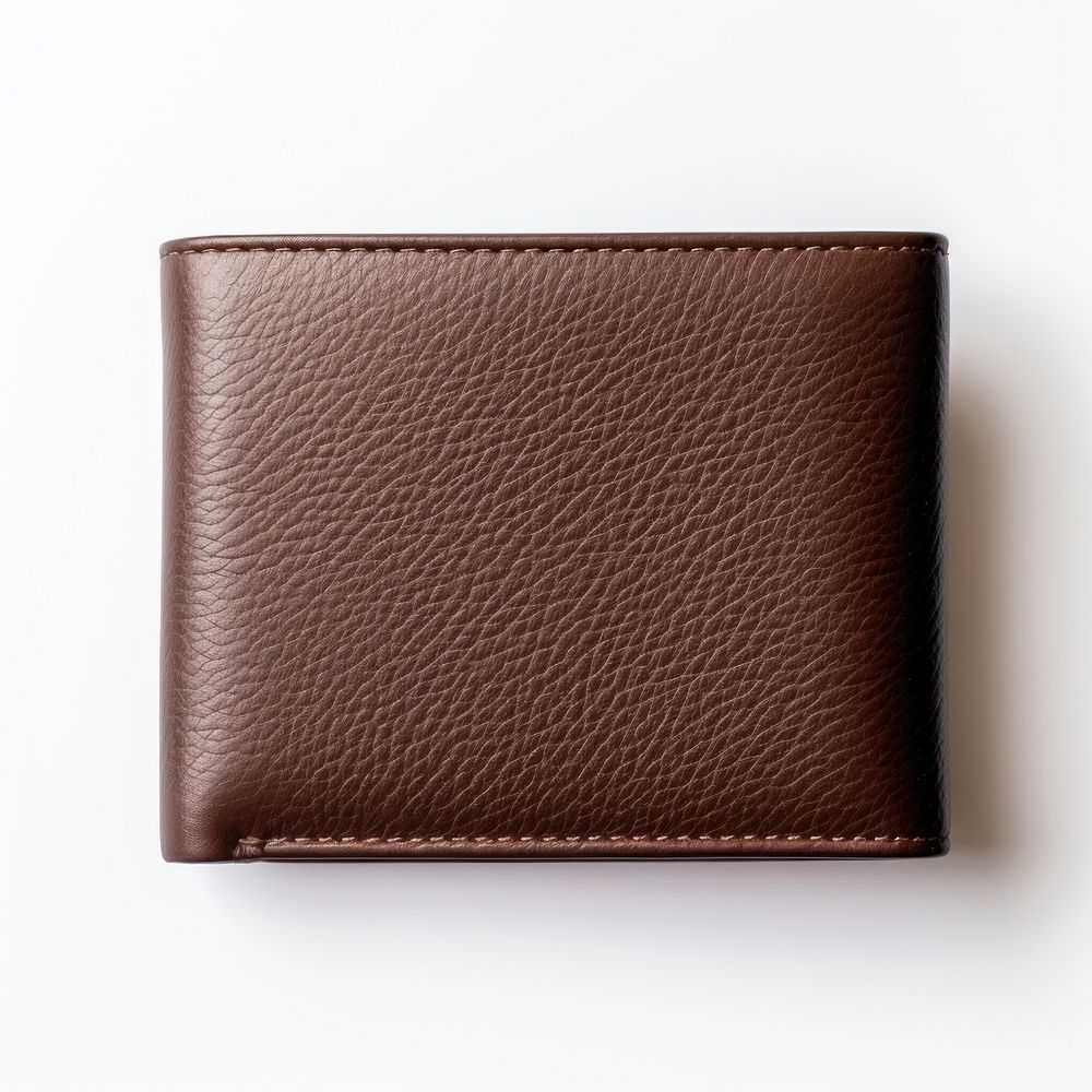 Leather wallet brown white background accessories.