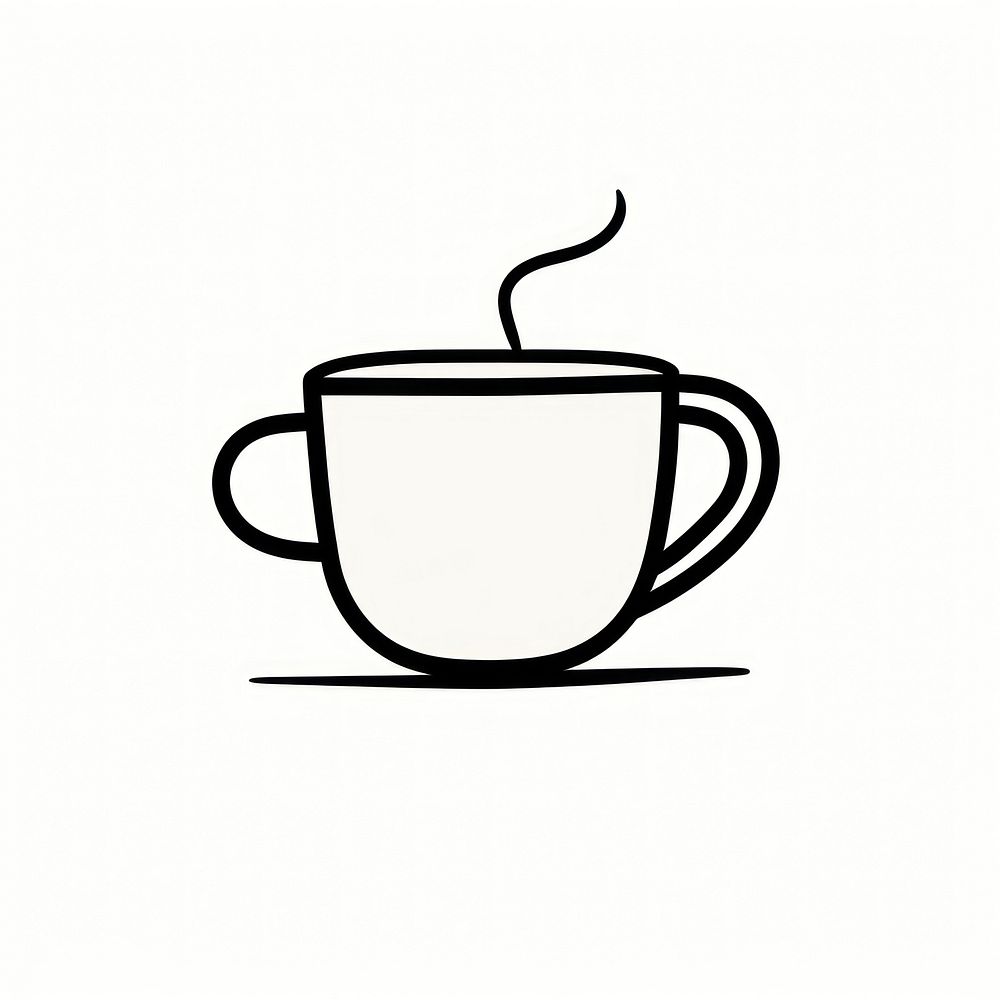 Drawing of a coffee cup drink line mug.