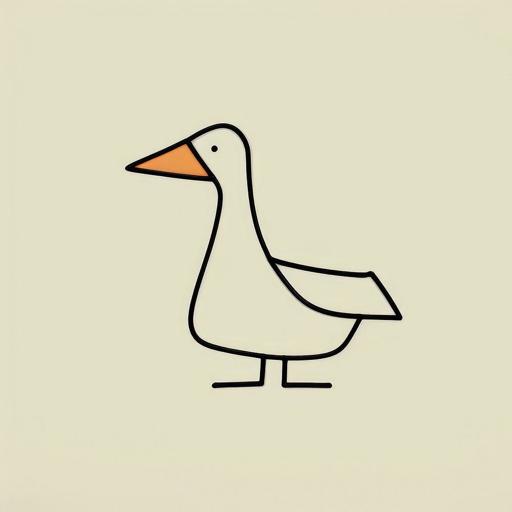 Drawing of a duck animal goose bird.