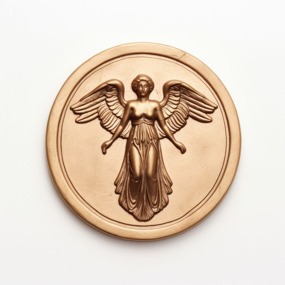 Seal Wax Stamp angel bronze craft money.