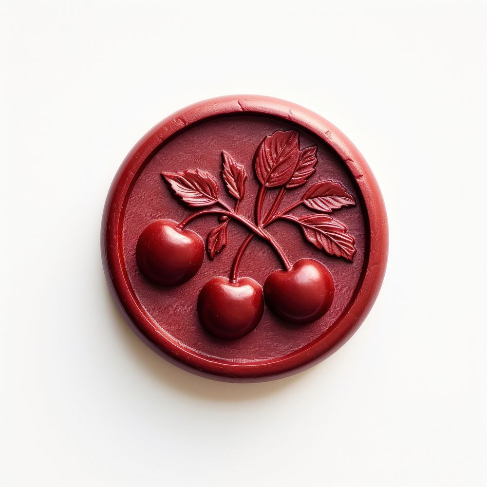 Seal Wax Stamp cherries food chocolate raspberry.