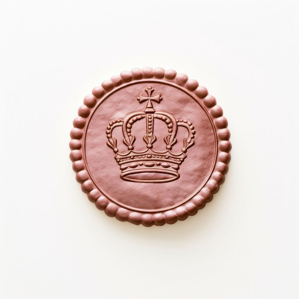 Seal Wax Stamp crown craft white background chocolate.