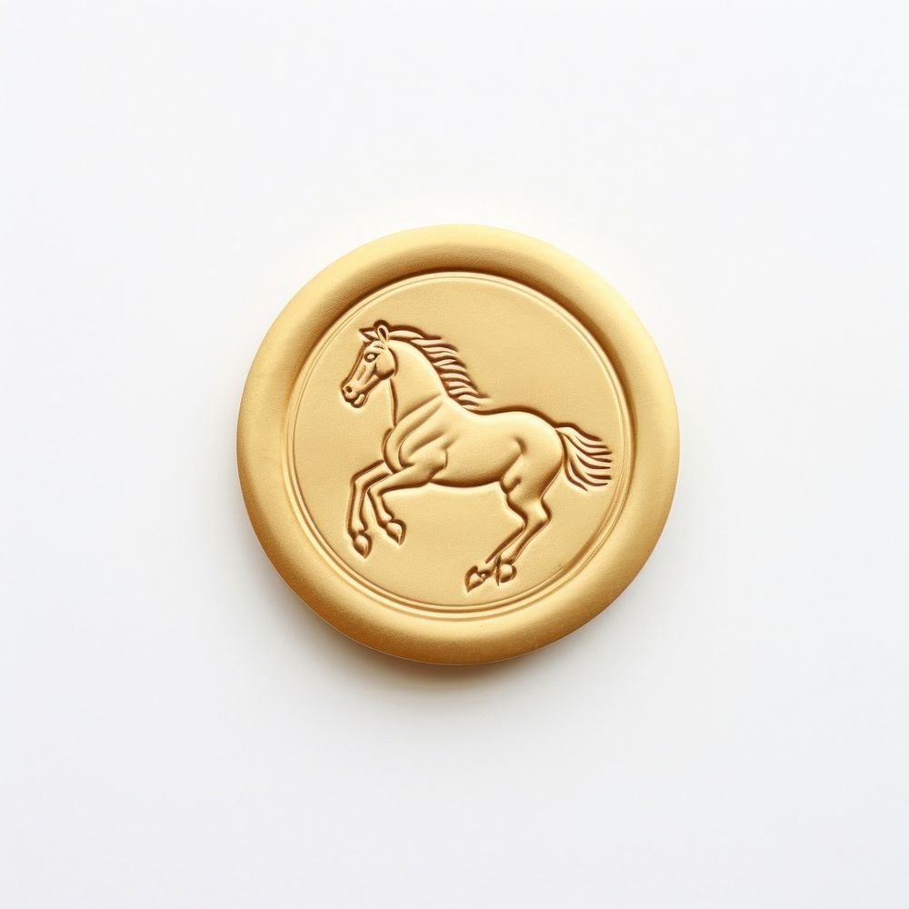 Gold jewelry locket horse.