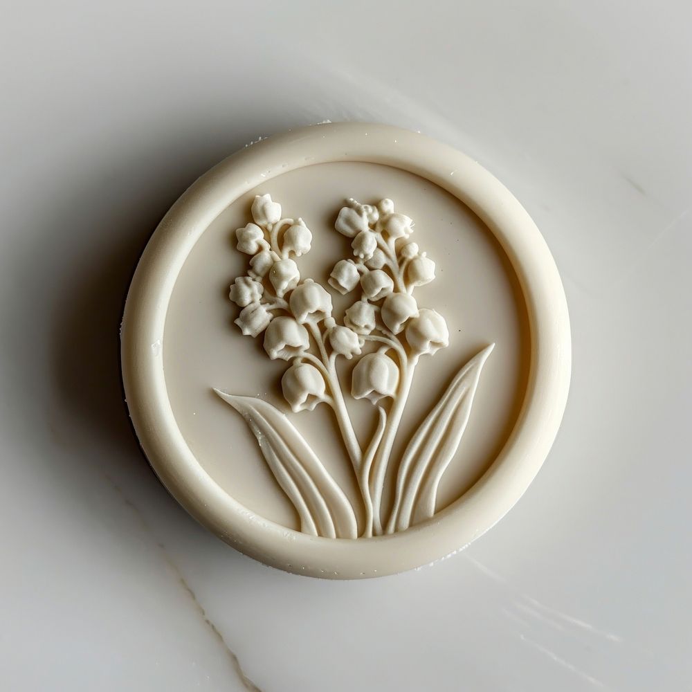Seal Wax Stamp palm lily of the valley jewelry white accessories.